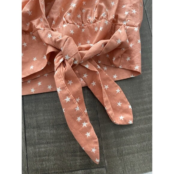 NWOT Madewell Womens Wrap Top‎ in Star Scatter Sz XS Orange Peach Fall - Picture 8 of 16